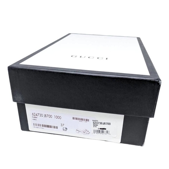 Gucci Black Logo Rubber Slide Platform Sandal Box/Dust Bag Size 37 - Picture 11 of 12